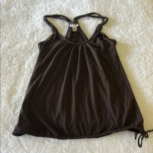 American Rag Brown Women's Top Racer Back draw string waist